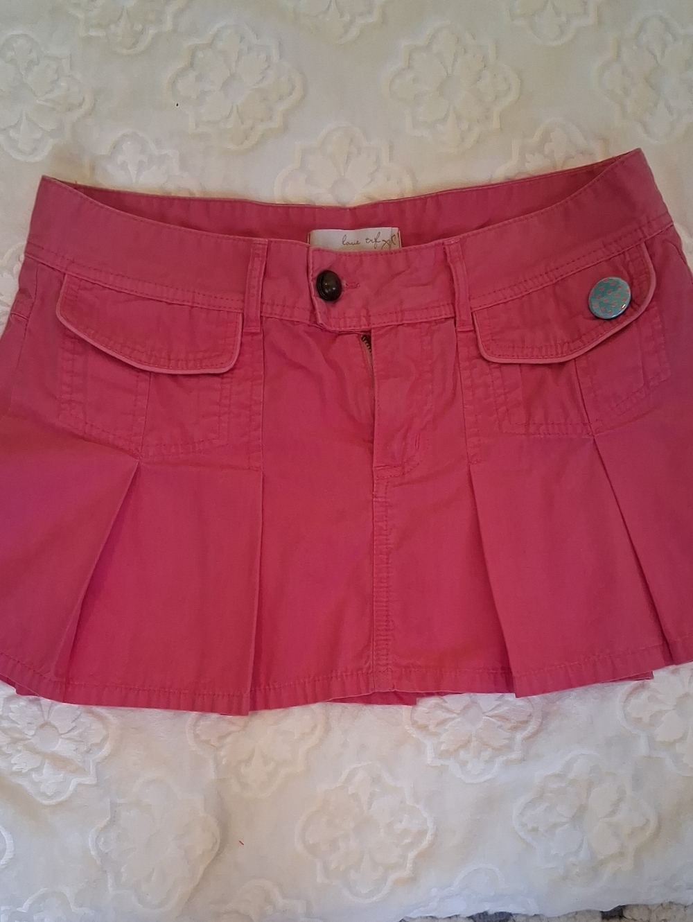 Hot Pink Pleated Mini Skirt